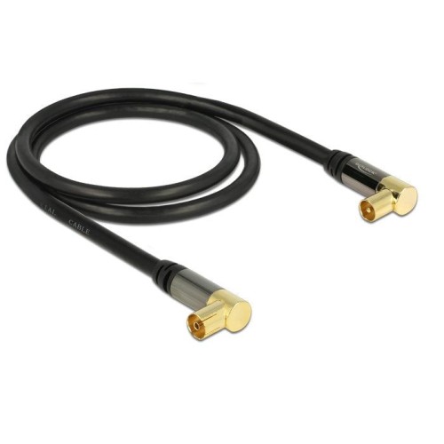 Delock 88781 cable coaxial 1 m iec rg-6/u negro