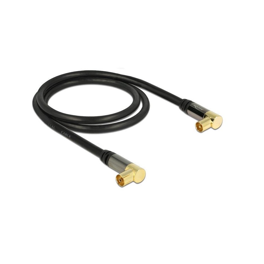 Delock 88781 cable coaxial 1 m iec rg-6/u negro