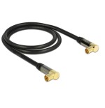Delock 88781 cable coaxial 1 m iec rg-6/u negro