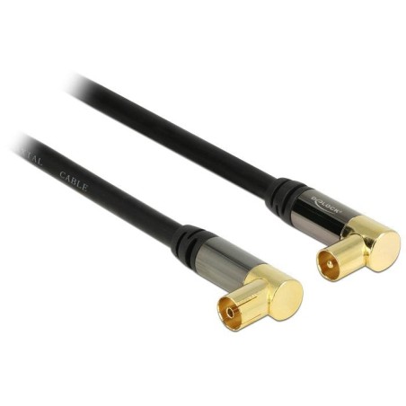 Delock 88781 cable coaxial 1 m iec rg-6/u negro