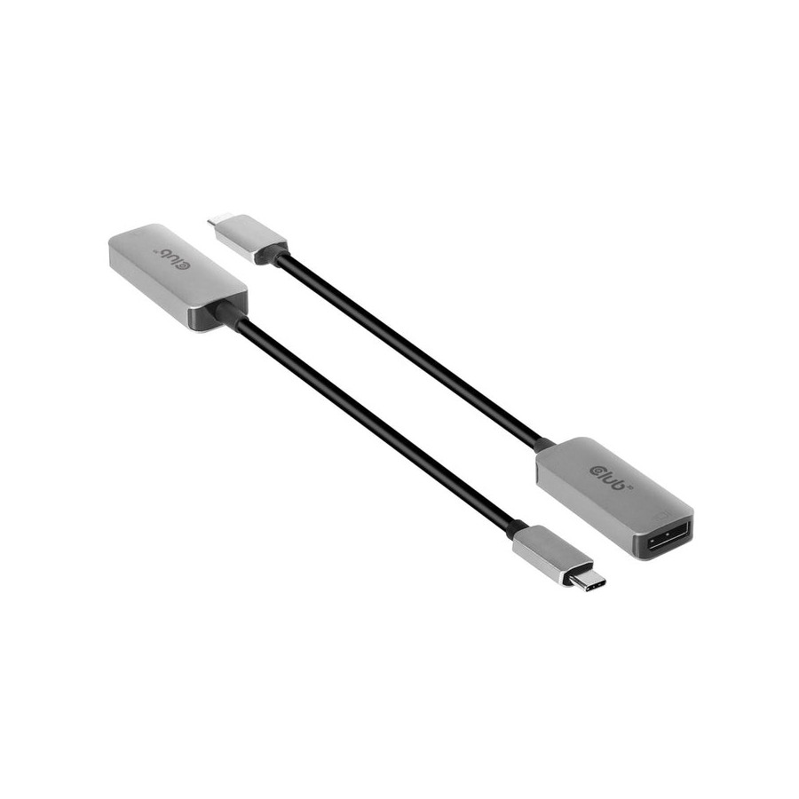 Club3d cac-1567 adaptador de cable usb type c displayport negro, plata