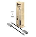 Club3d cac-1567 adaptador de cable usb type c displayport negro, plata