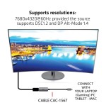Club3d cac-1567 adaptador de cable usb type c displayport negro, plata