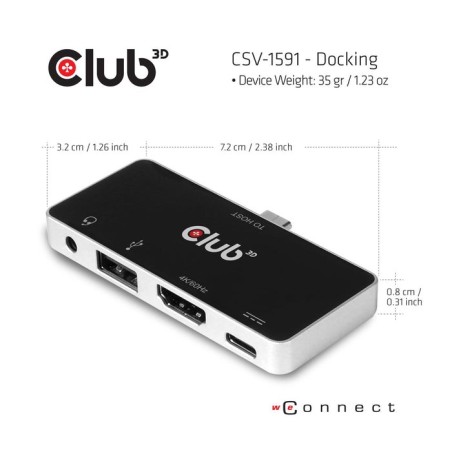 Club3d usb-4-in1-hub usb 3.1 typ c  hdmi/usb/usb-c/audio retail
