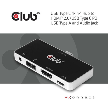 Club3d usb-4-in1-hub usb 3.1 typ c  hdmi/usb/usb-c/audio retail