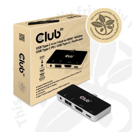 Club3d usb-4-in1-hub usb 3.1 typ c  hdmi/usb/usb-c/audio retail