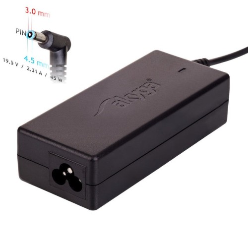 Akyga cargador para portátil para hp ak-nd-69 19.5v / 2.31a 45w 4.5 x 3.0 mm + pin hp