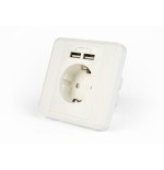 Gembird eg-acu2a2-01 enchufe de pared energenie ac con cargador usb de 2 puertos, enchufe alemán