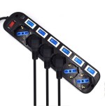 Regleta ewent 5 tomas shucko interruptor individual negro