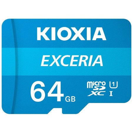 Micro sd kioxia 64gb exceria uhs-i c10 r100 con adaptador