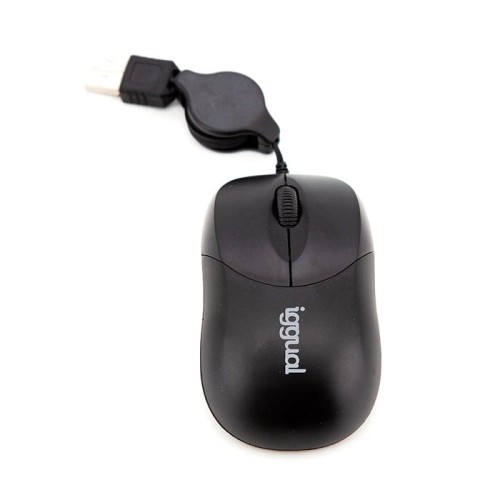 Iggual ratón retráctil com-basic-800dpi negro