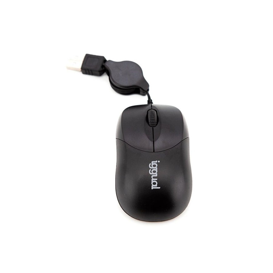 Iggual ratón retráctil com-basic-800dpi negro