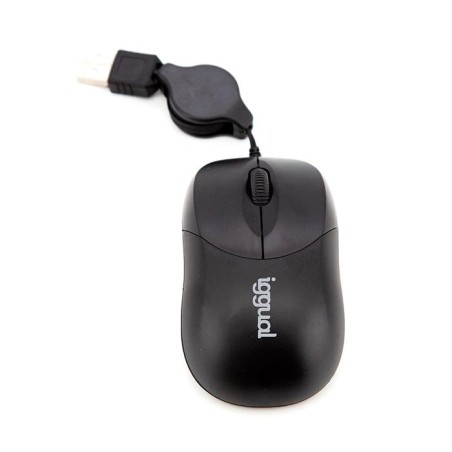 Iggual ratón retráctil com-basic-800dpi negro
