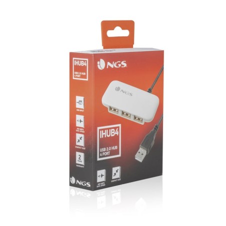 Ngs hub 4 puertos usb 2.0 ihub4 tamaño reducido - usb 2.0