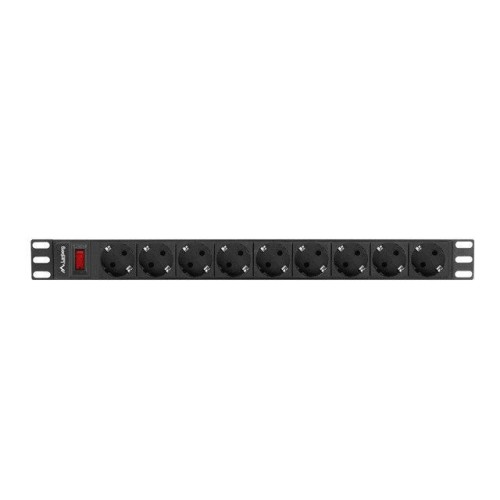 Lanberg regleta rack pdu 19 1u 16a 9 schuko 3m negro