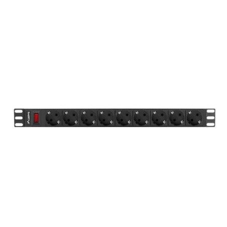 Lanberg regleta rack pdu 19 1u 16a 9 schuko 3m negro