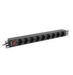Lanberg regleta rack pdu 19 1u 16a 9 schuko 3m negro