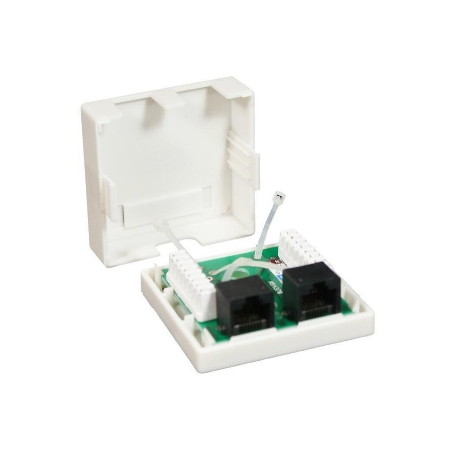 Nanocable roseta de superficie rj45 cat.6 utp 2 tomas