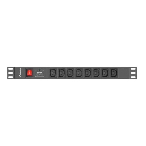 Regleta rack lanberg 19 "pdu pdu-08i-0200-c20-bk (1u, 16a, 8x iec c13, 2m, c20 enchufe)