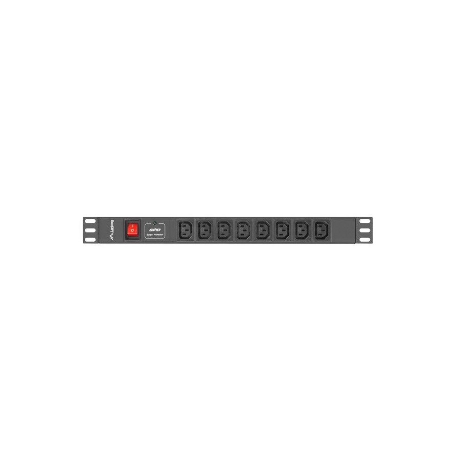 Regleta rack lanberg 19 "pdu pdu-08i-0200-c20-bk (1u, 16a, 8x iec c13, 2m, c20 enchufe)