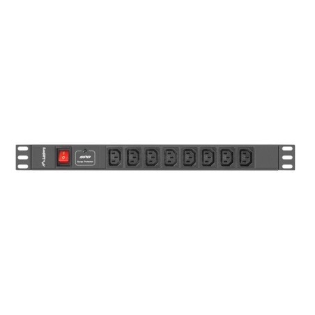 Regleta rack lanberg 19 "pdu pdu-08i-0200-c20-bk (1u, 16a, 8x iec c13, 2m, c20 enchufe)