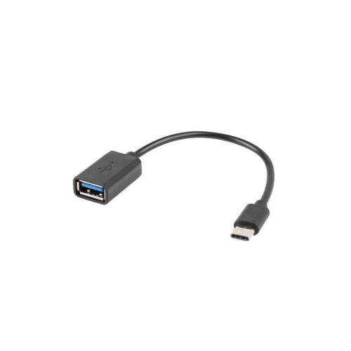 Lanberg adaptador usb-c m usb-a f 2.0 0.15m otg negro