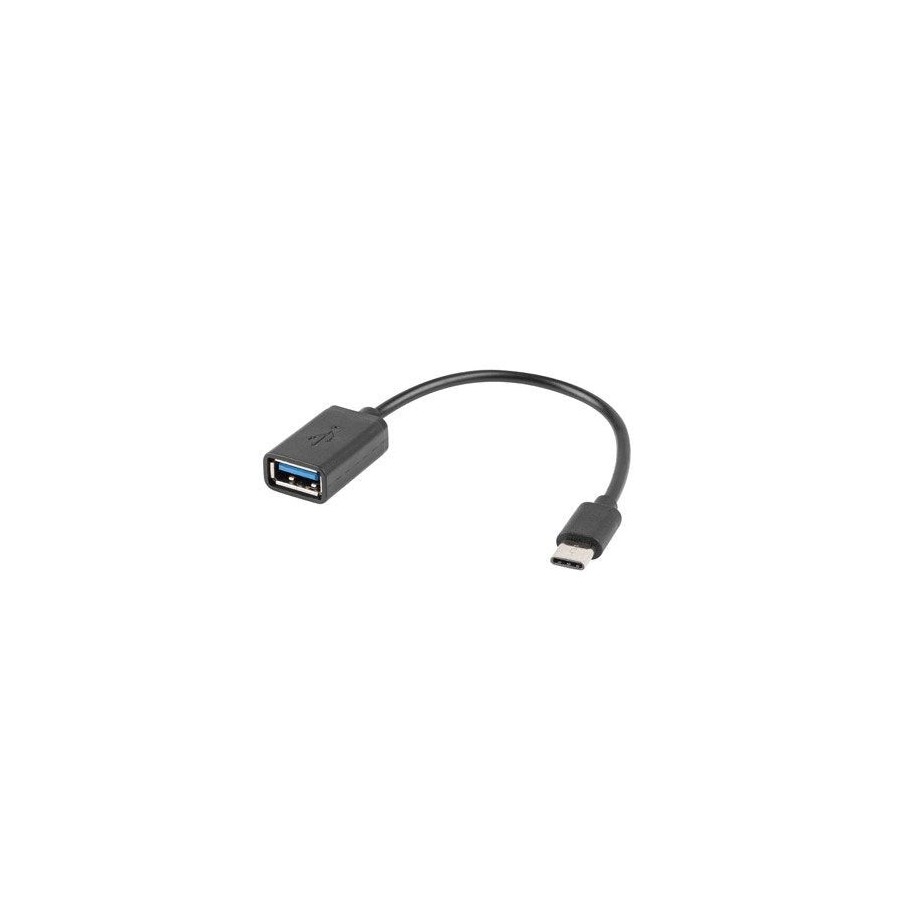 Lanberg adaptador usb-c m usb-a f 2.0 0.15m otg negro