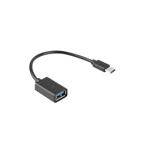 Lanberg adaptador usb-c m usb-a f 2.0 0.15m otg negro