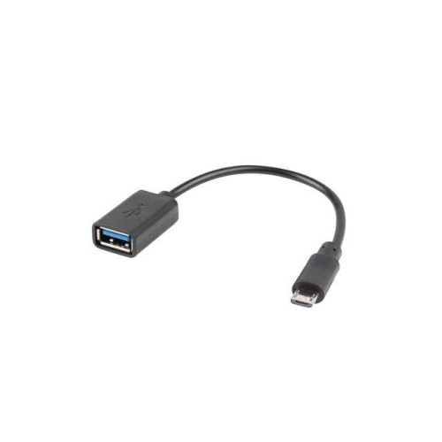 Lanberg adaptador micro usb m usb-a f 2.0 0.15m otg negro