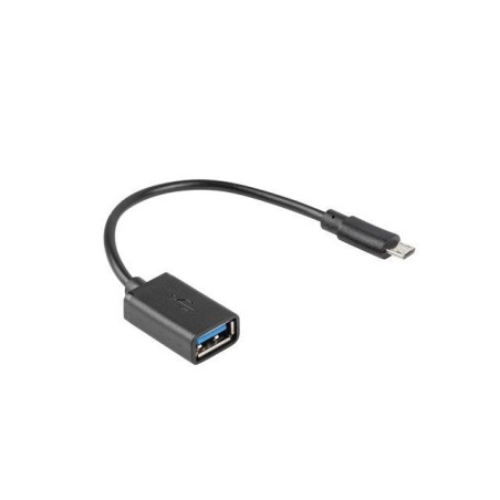 Lanberg adaptador micro usb m usb-a f 2.0 0.15m otg negro