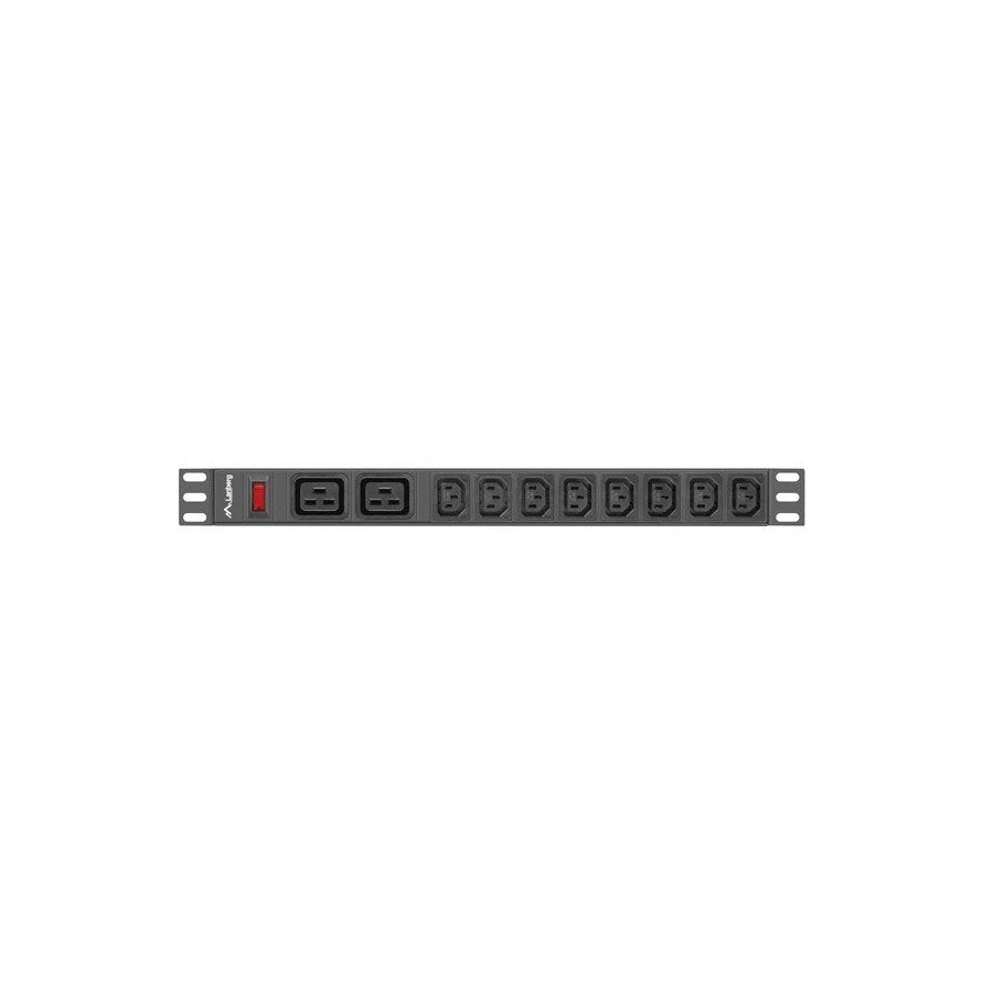 Unidad de distribución de energía lanberg pdu 19 1u 16a 2x c19 8x tomas iec c13 2m negro c20