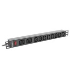 Unidad de distribución de energía lanberg pdu 19 1u 16a 2x c19 8x tomas iec c13 2m negro c20