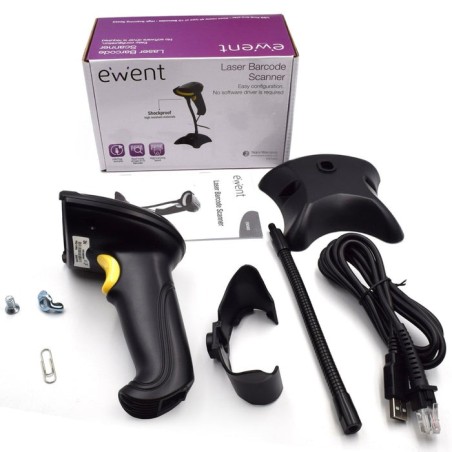 Ewent lector código de barras ew3400 1d láser usb