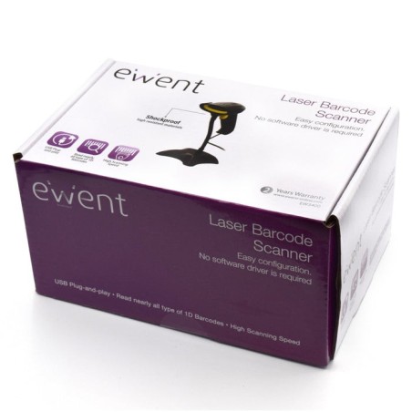 Ewent lector código de barras ew3400 1d láser usb