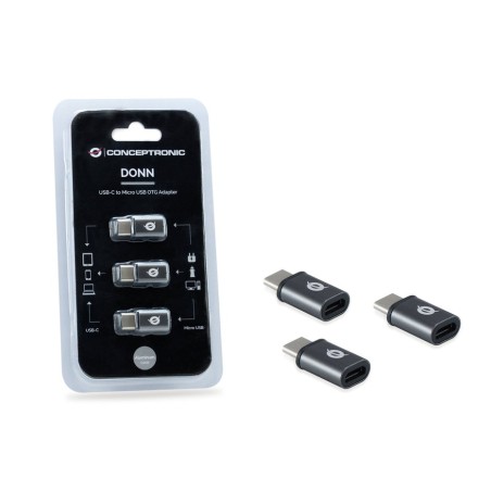 Adaptador usb-c 3.1 macho a  micro usb hembra  otg pack 3 uds