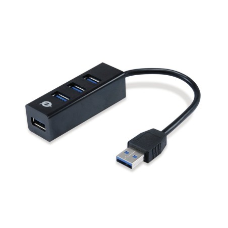 Hub usb 3.0 conceptronic hubbies04b 4 puertos usb 3.0 color negro y adaptador a usb-c