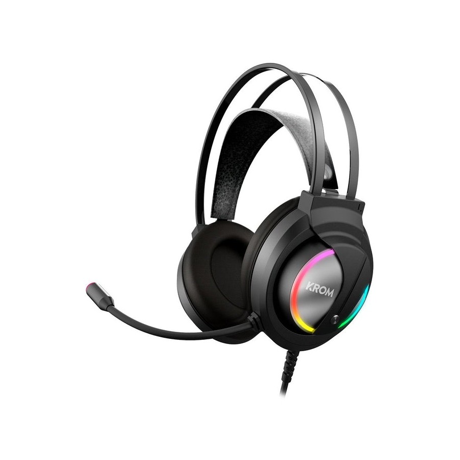 Auriculares micro krom kappa gaming rgb 50mm/rgb led/ microfono flexible/usb/jack 3.5mm nxkromkappa