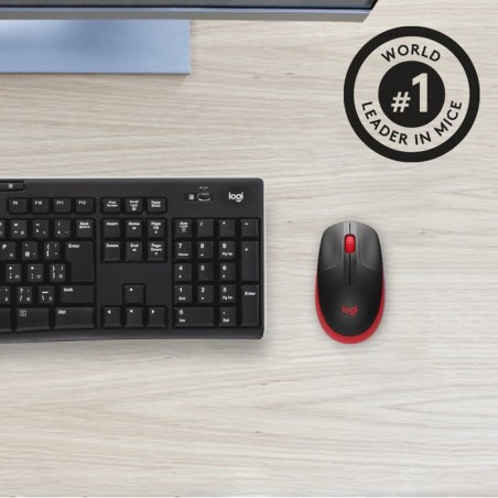 Logitech ratón inalámbrico m190 rojo 910-005908