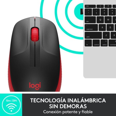Logitech ratón inalámbrico m190 rojo 910-005908