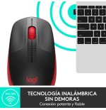 Logitech ratón inalámbrico m190 rojo 910-005908