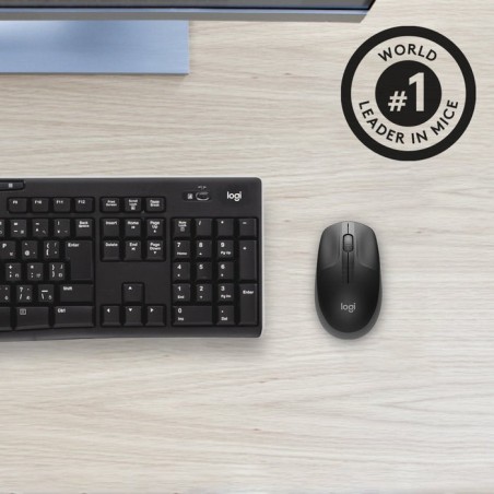 Logitech ratón inalámbrico m190 gris marengo 910-005905