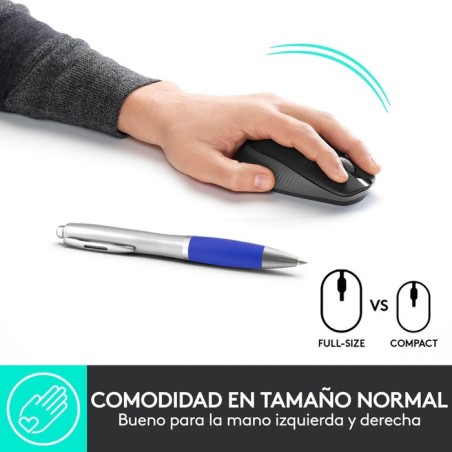 Logitech ratón inalámbrico m190 gris marengo 910-005905