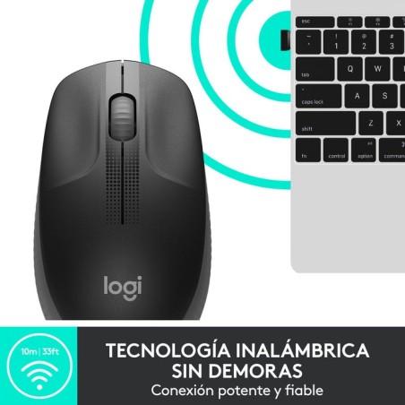 Logitech ratón inalámbrico m190 gris marengo 910-005905