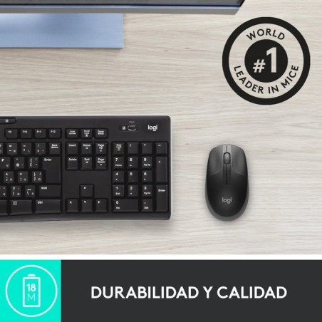 Logitech ratón inalámbrico m190 gris marengo 910-005905