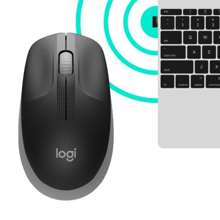 Logitech ratón inalámbrico m190 gris medio 910-005906