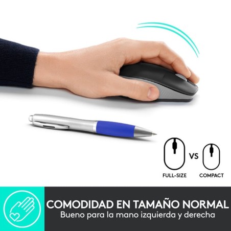 Logitech ratón inalámbrico m190 gris medio 910-005906