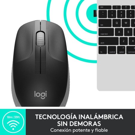 Logitech ratón inalámbrico m190 gris medio 910-005906