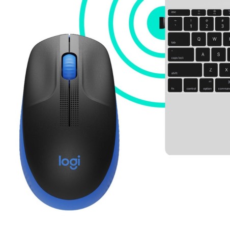 Logitech ratón inalámbrico m190 azul 910-005907
