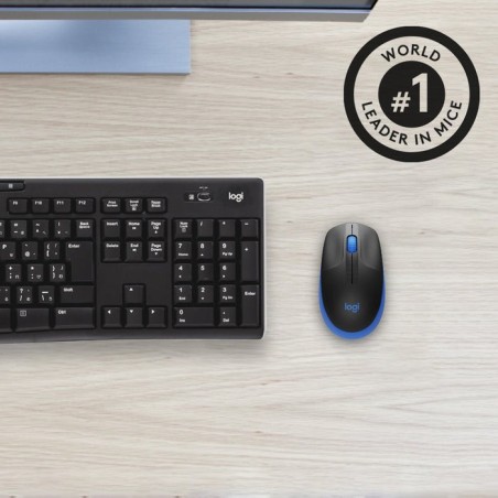 Logitech ratón inalámbrico m190 azul 910-005907