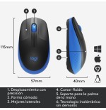 Logitech ratón inalámbrico m190 azul 910-005907